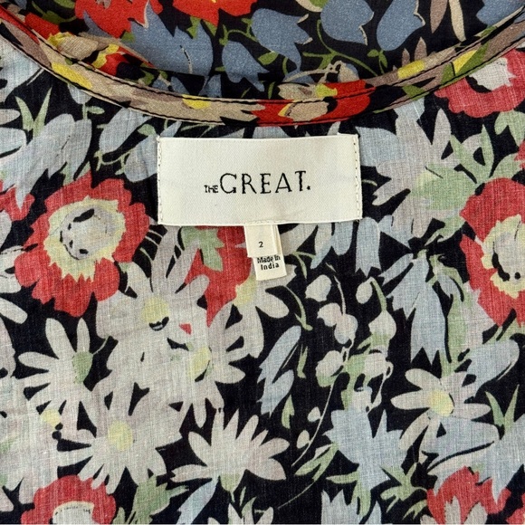 THE GREAT. Maxi Floral The Geranium Ruffle Dress - Picture 6 of 7